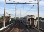 NJT Train # 3275 heads away from Woodbridge Station on the viaduct